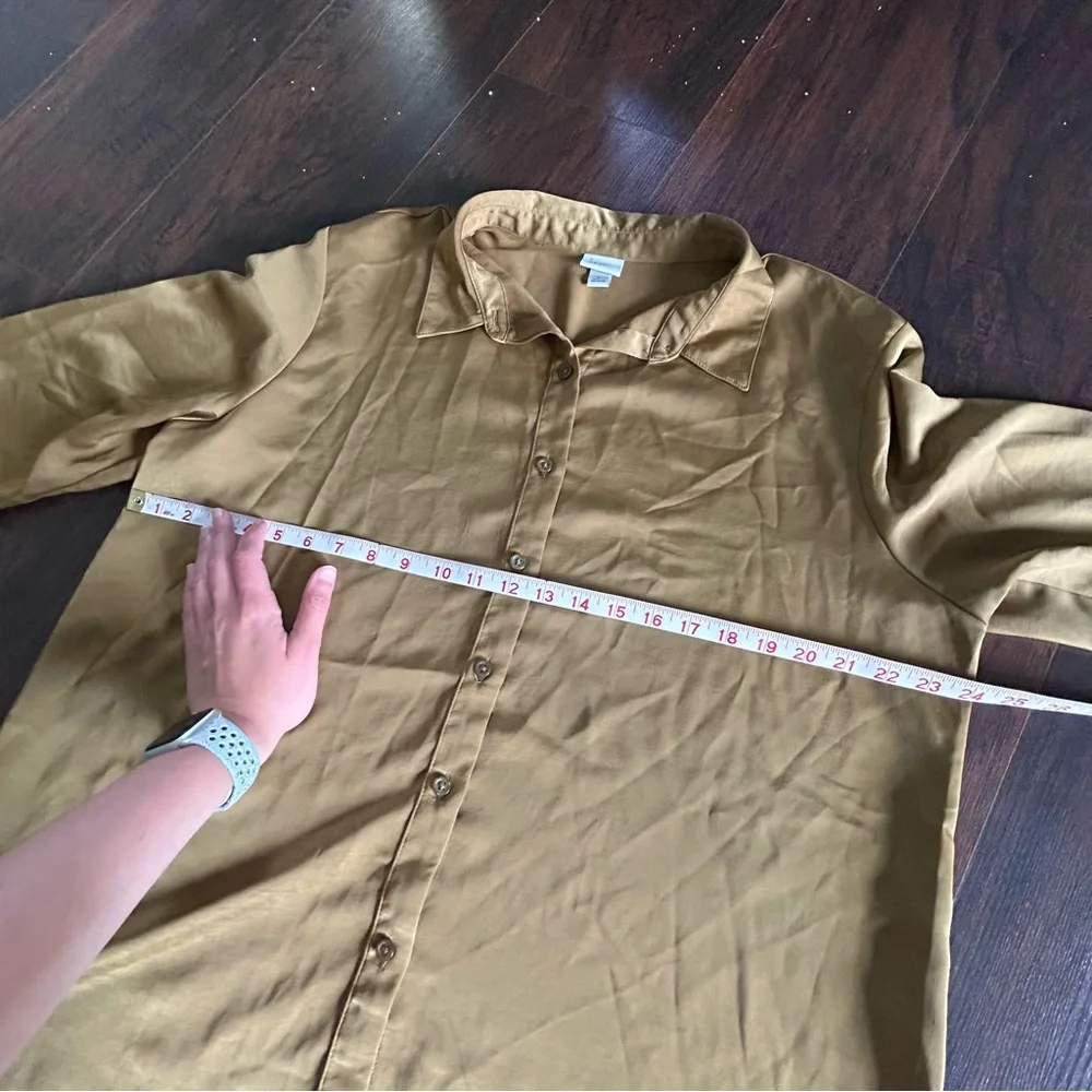 [a new day] Mustard Yellow Silky Top - Picture 5 of 11